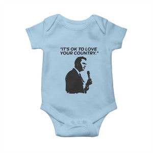 Patriotic Freedom Charlie Kirk Legacy Baby Onesie Its OK to Love Your Country TS02 Light Blue Print Your Wear