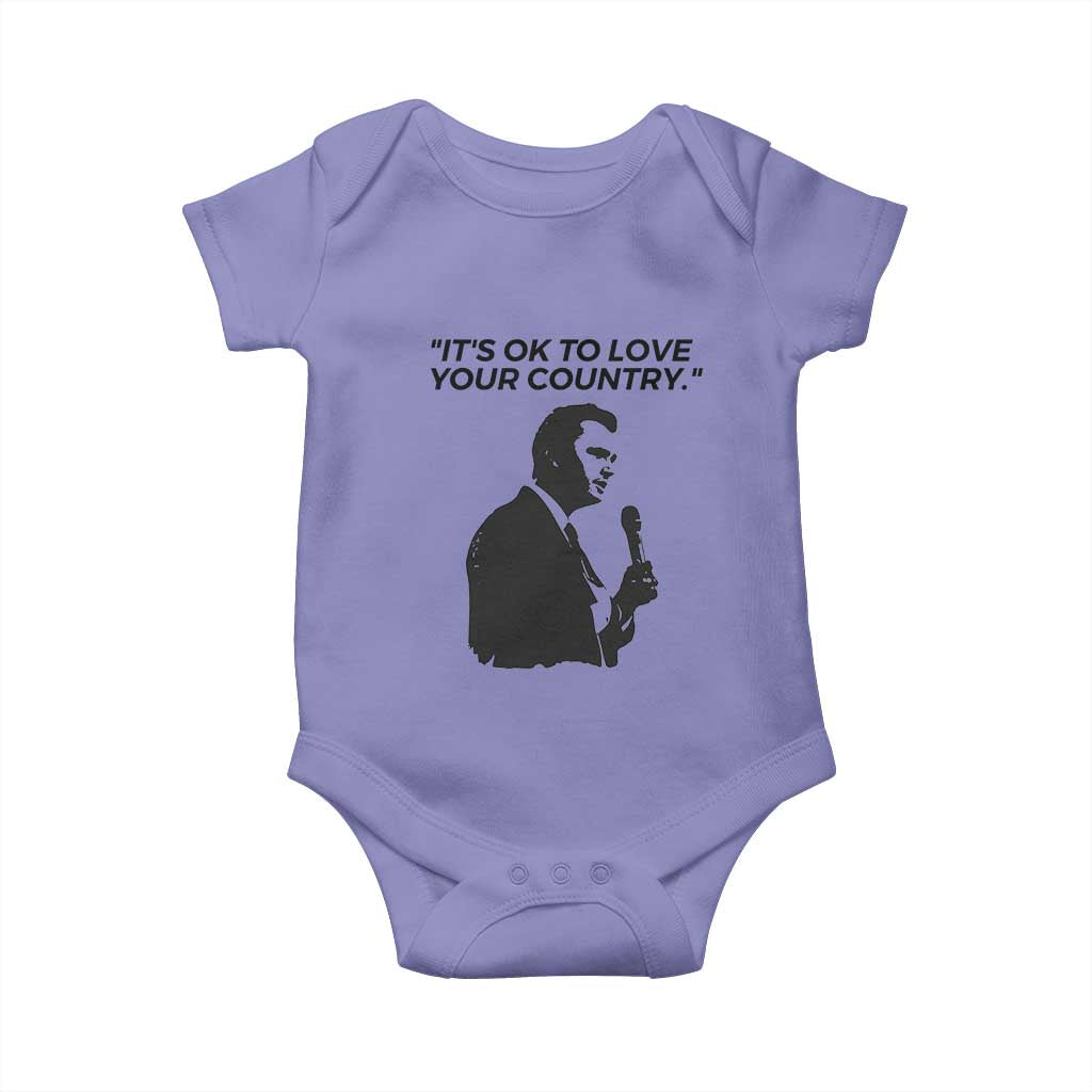 Patriotic Freedom Charlie Kirk Legacy Baby Onesie Its OK to Love Your Country TS02 Violet Print Your Wear