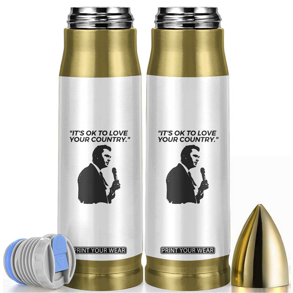 Patriotic Freedom Charlie Kirk Legacy Bullet Tumbler Its OK to Love Your Country TS02 White Print Your Wear