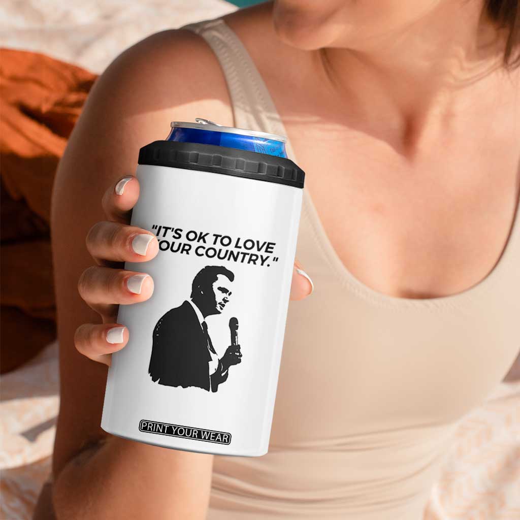 Patriotic Freedom Charlie Kirk Legacy 4 in 1 Can Cooler Tumbler Its OK to Love Your Country TS02 Print Your Wear