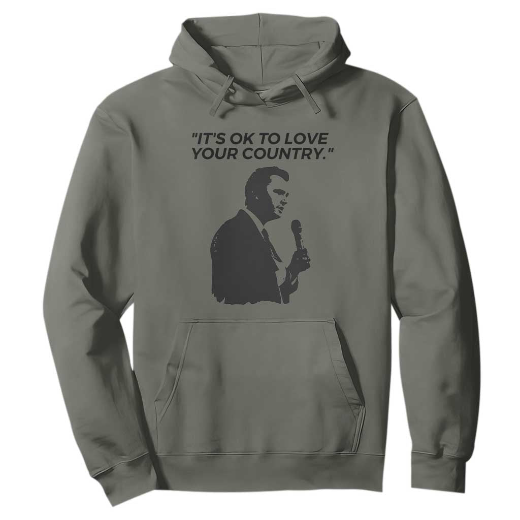 Patriotic Freedom Charlie Kirk Legacy Hoodie Its OK to Love Your Country TS02 Military Green Print Your Wear
