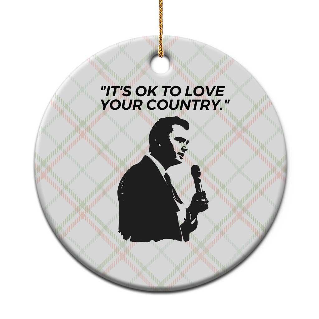 Patriotic Freedom Charlie Kirk Legacy Ceramic Ornament Its OK to Love Your Country TS02 1pc Christmas Plaid Print Your Wear