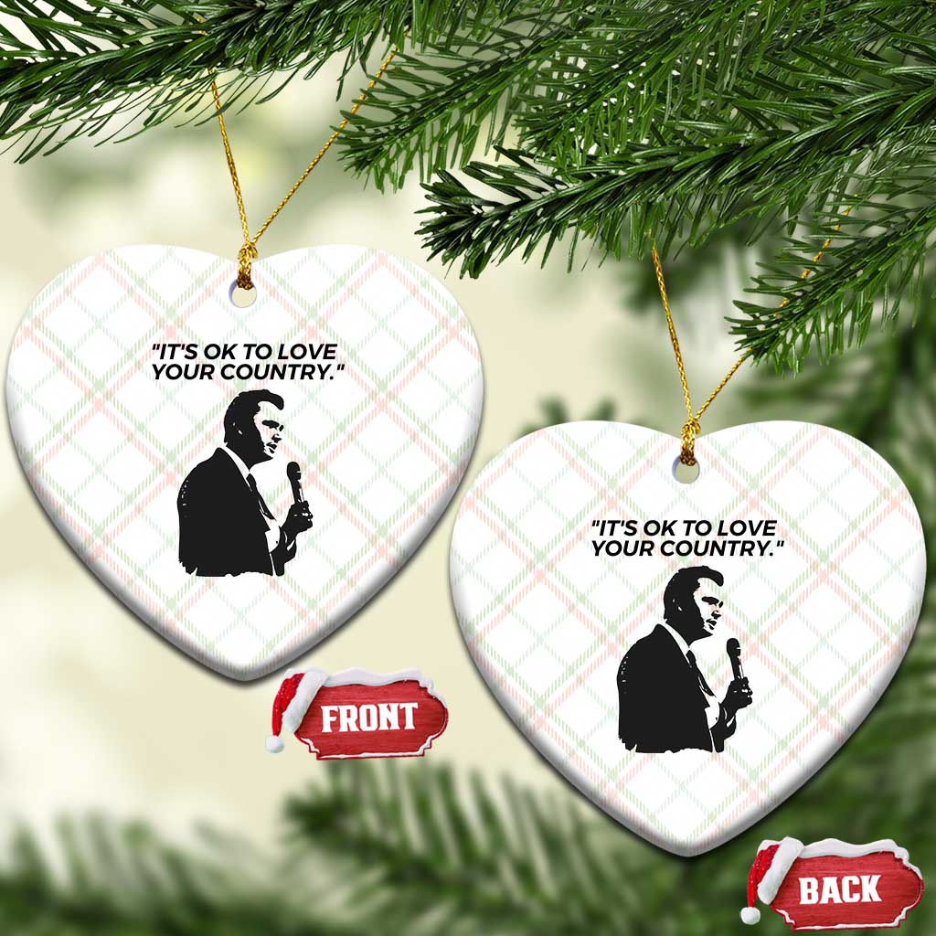 Patriotic Freedom Charlie Kirk Legacy Ceramic Ornament Its OK to Love Your Country TS02 Print Your Wear