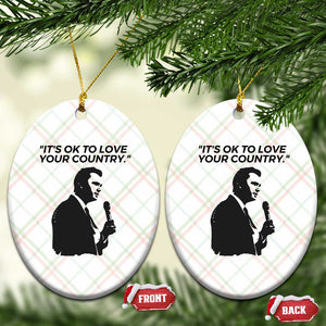 Patriotic Freedom Charlie Kirk Legacy Ceramic Ornament Its OK to Love Your Country TS02 Print Your Wear