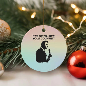 Patriotic Freedom Charlie Kirk Legacy Ceramic Ornament Its OK to Love Your Country TS02 1pc Pastel Print Your Wear