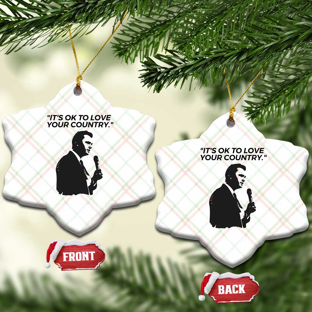 Patriotic Freedom Charlie Kirk Legacy Ceramic Ornament Its OK to Love Your Country TS02 Print Your Wear