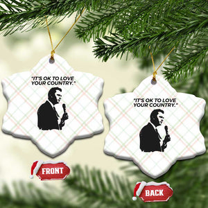 Patriotic Freedom Charlie Kirk Legacy Ceramic Ornament Its OK to Love Your Country TS02 Print Your Wear