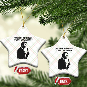 Patriotic Freedom Charlie Kirk Legacy Ceramic Ornament Its OK to Love Your Country TS02 Print Your Wear