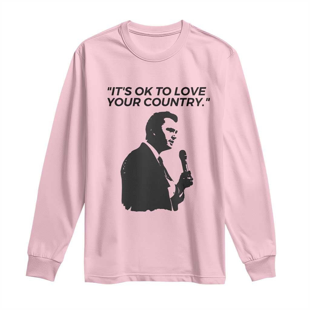Patriotic Freedom Charlie Kirk Legacy Long Sleeve Shirt Its OK to Love Your Country TS02 Light Pink Print Your Wear
