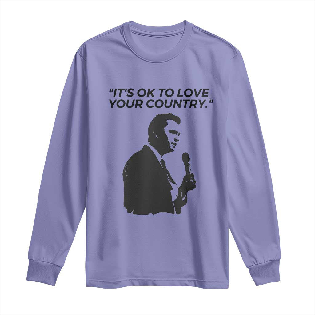 Patriotic Freedom Charlie Kirk Legacy Long Sleeve Shirt Its OK to Love Your Country TS02 Violet Print Your Wear