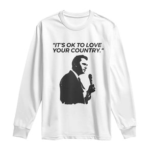 Patriotic Freedom Charlie Kirk Legacy Long Sleeve Shirt Its OK to Love Your Country TS02 White Print Your Wear