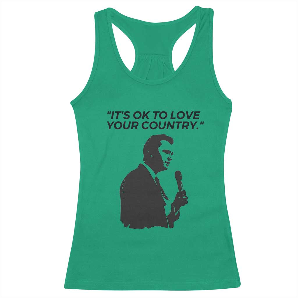 Patriotic Freedom Charlie Kirk Legacy Racerback Tank Top Its OK to Love Your Country TS02 Irish Green Print Your Wear