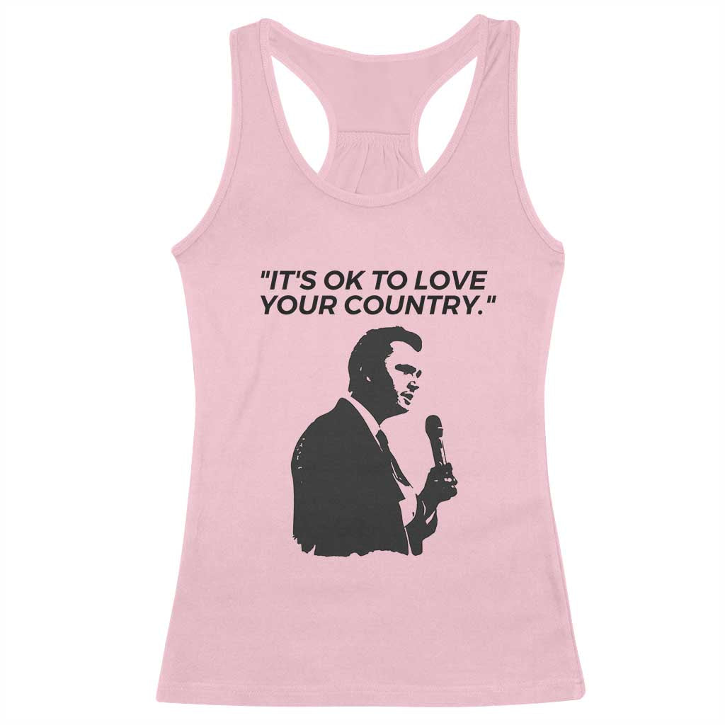 Patriotic Freedom Charlie Kirk Legacy Racerback Tank Top Its OK to Love Your Country TS02 Light Pink Print Your Wear