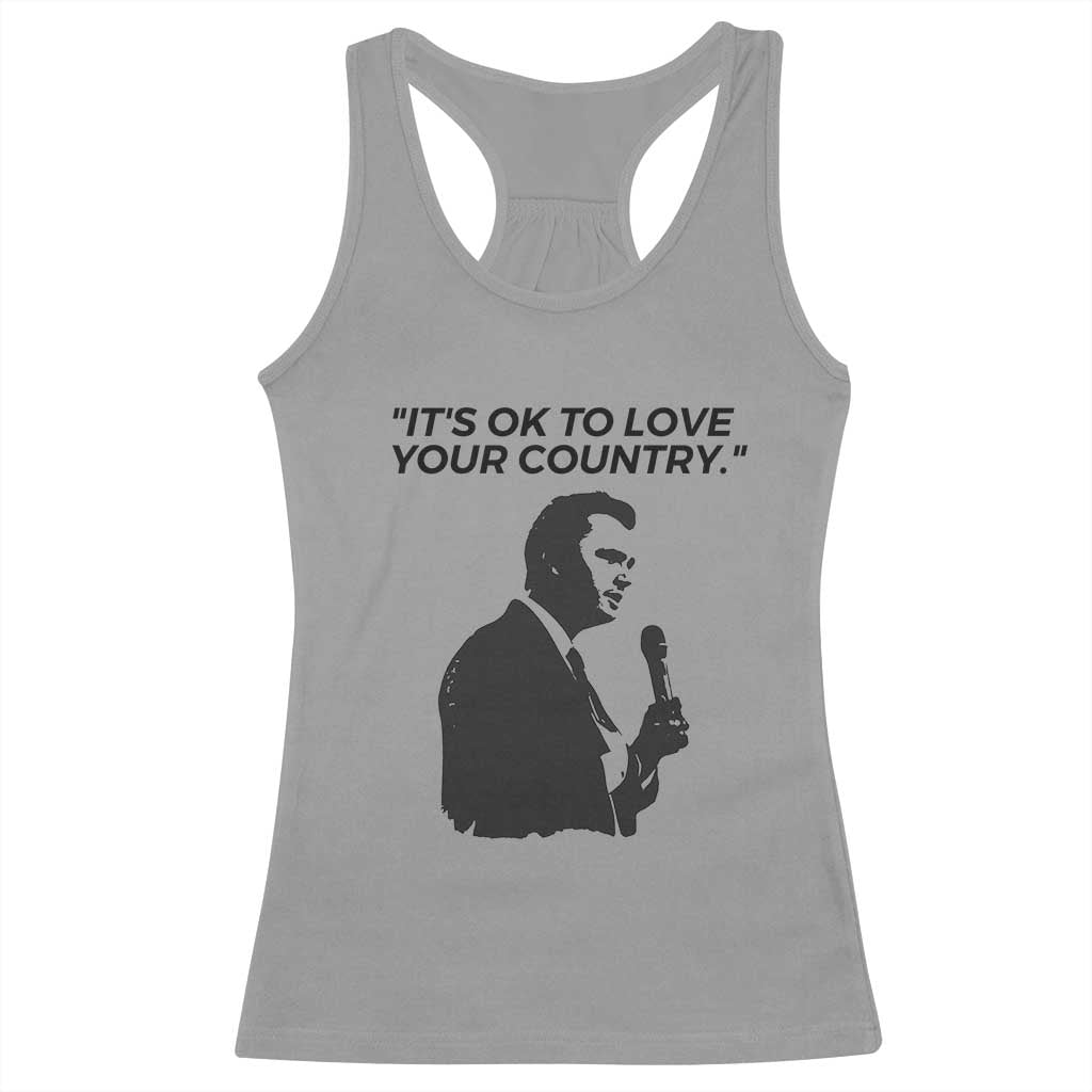 Patriotic Freedom Charlie Kirk Legacy Racerback Tank Top Its OK to Love Your Country TS02 Sport Gray Print Your Wear