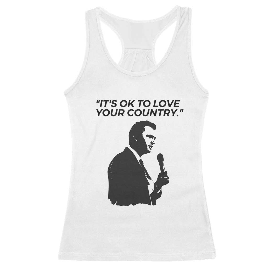 Patriotic Freedom Charlie Kirk Legacy Racerback Tank Top Its OK to Love Your Country TS02 White Print Your Wear