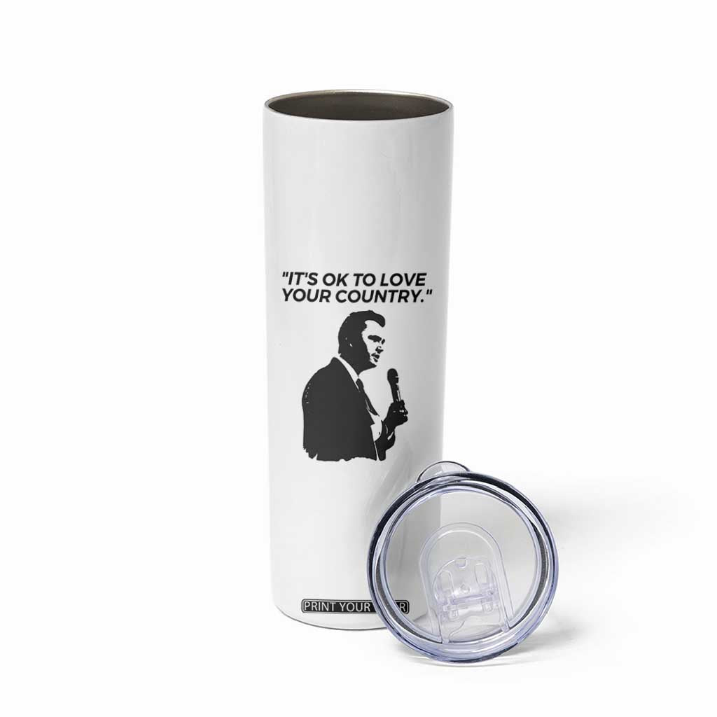 Patriotic Freedom Charlie Kirk Legacy Skinny Tumbler Its OK to Love Your Country TS02 Print Your Wear
