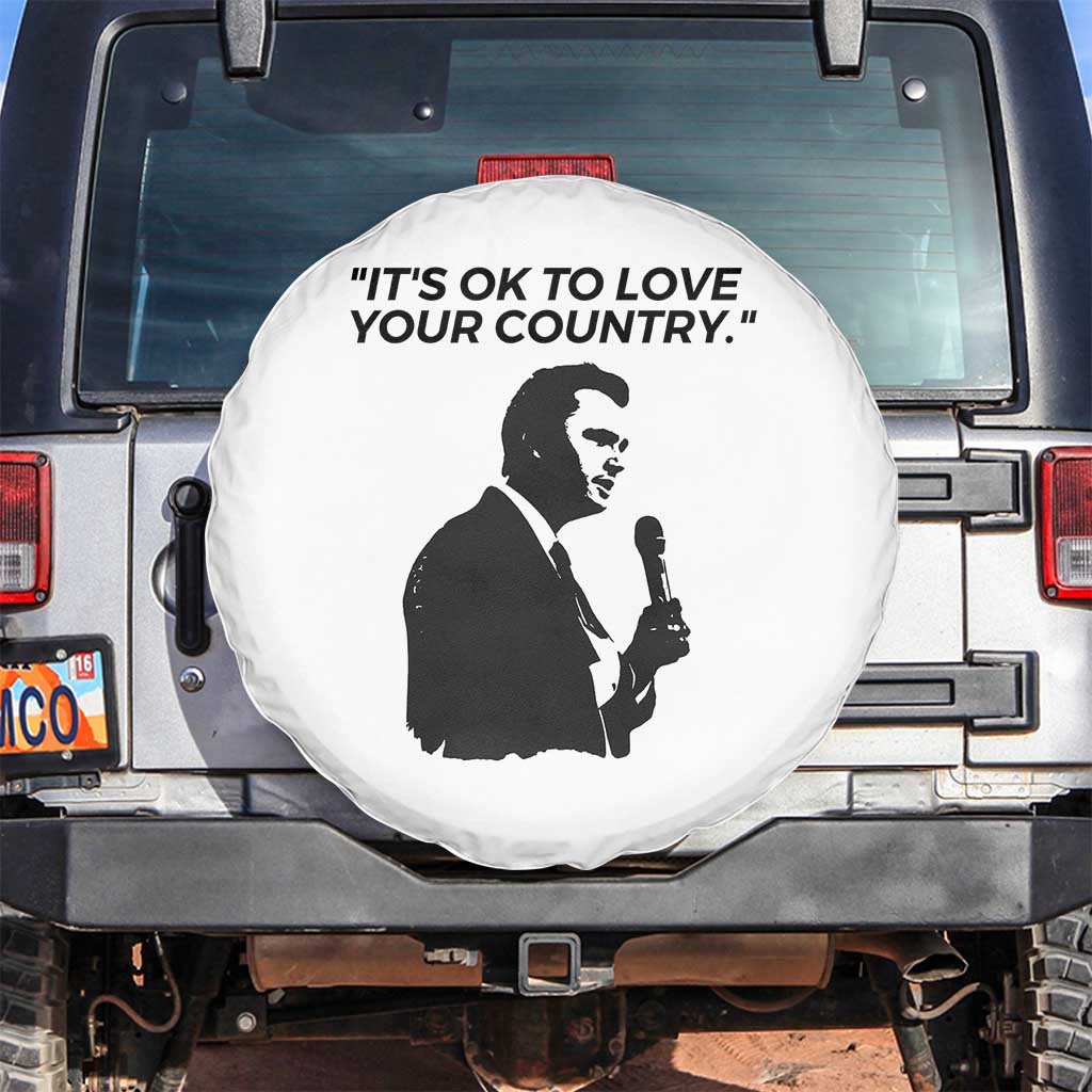 Patriotic Freedom Charlie Kirk Legacy Spare Tire Cover Its OK to Love Your Country TS02 No hole White Print Your Wear
