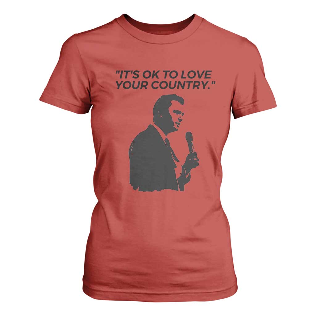 Patriotic Freedom Charlie Kirk Legacy T Shirt For Women Its OK to Love Your Country TS02 Red Print Your Wear