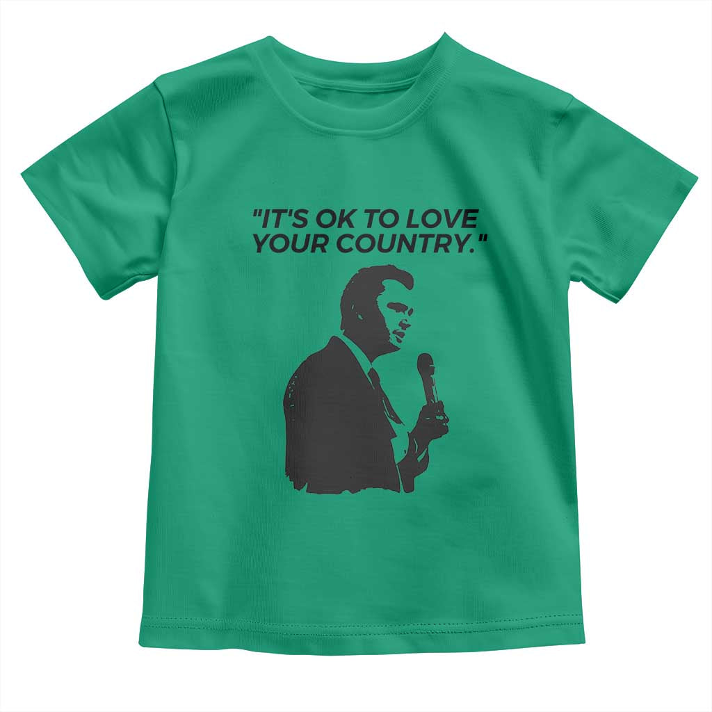 Patriotic Freedom Charlie Kirk Legacy Toddler T Shirt Its OK to Love Your Country TS02 Irish Green Print Your Wear