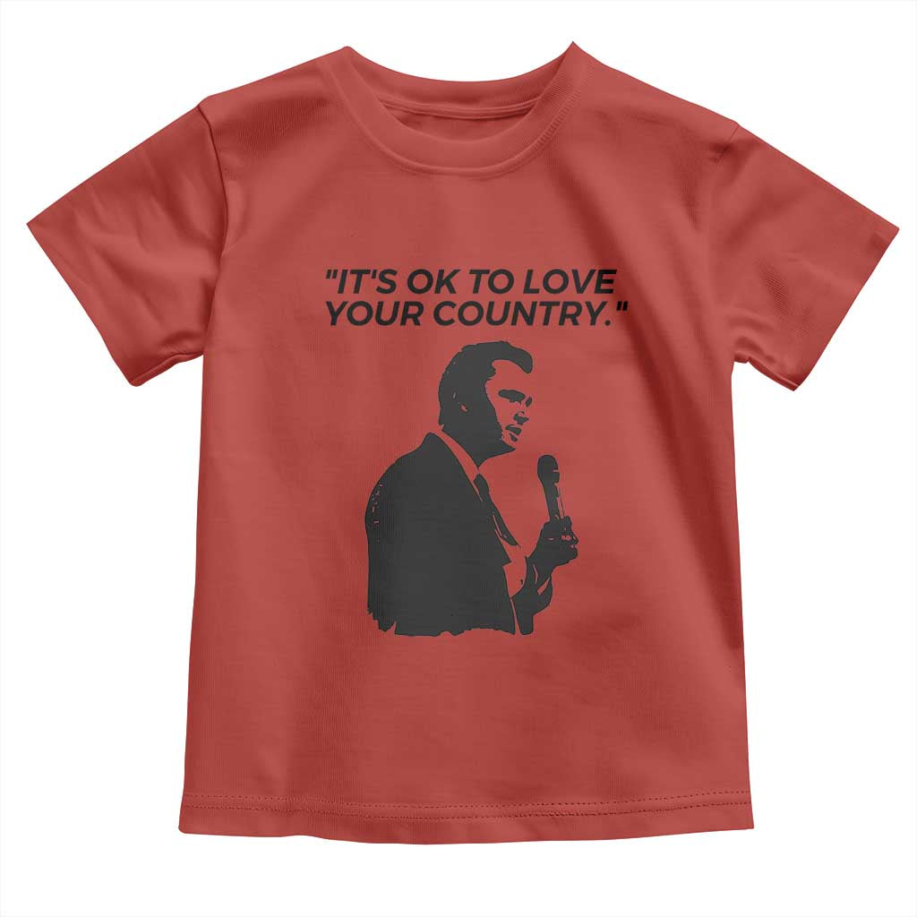 Patriotic Freedom Charlie Kirk Legacy Toddler T Shirt Its OK to Love Your Country TS02 Red Print Your Wear