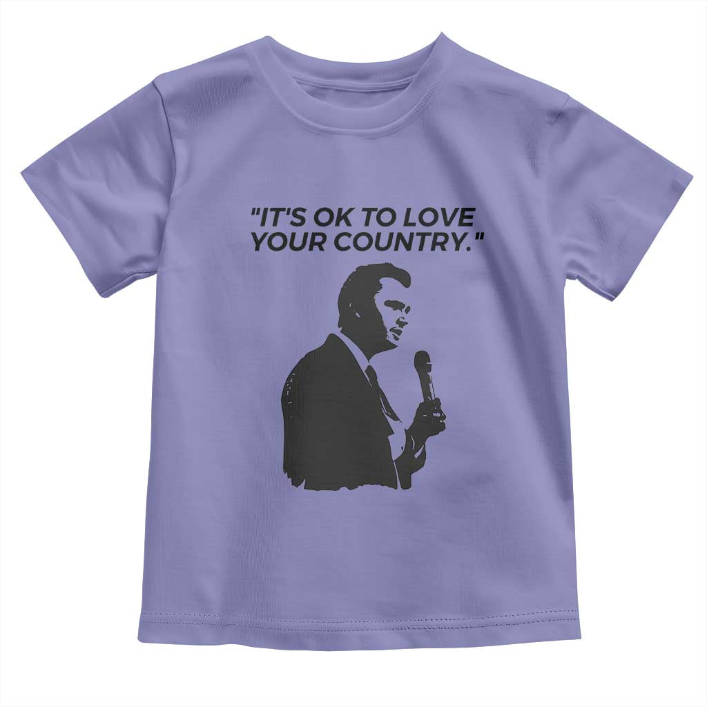Patriotic Freedom Charlie Kirk Legacy Toddler T Shirt Its OK to Love Your Country TS02 Violet Print Your Wear