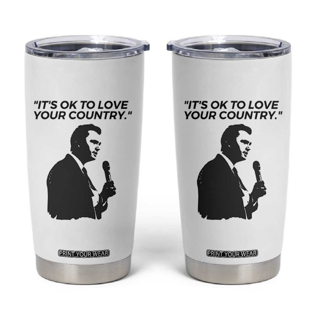 Patriotic Freedom Charlie Kirk Legacy Tumbler Cup Its OK to Love Your Country TS02 White Print Your Wear