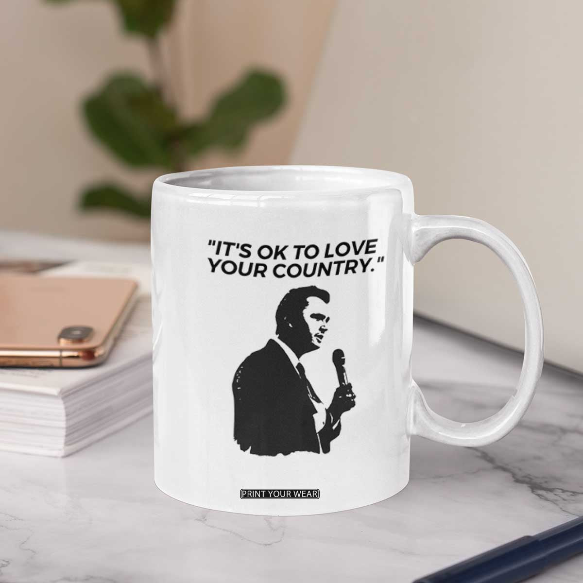 Patriotic Freedom Charlie Kirk Legacy Coffee Mug Its OK to Love Your Country TS02 Print Your Wear