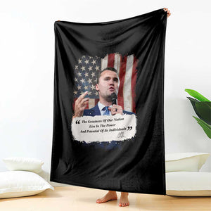 Patriotic Charlie Kirk Legacy Throw Blanket The Greatness of America Power of the People TS02 Print Your Wear