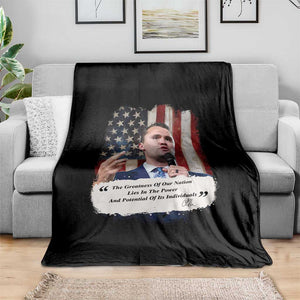 Patriotic Charlie Kirk Legacy Throw Blanket The Greatness of America Power of the People TS02 Print Your Wear