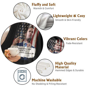 Patriotic Charlie Kirk Legacy Throw Blanket The Greatness of America Power of the People TS02 Print Your Wear