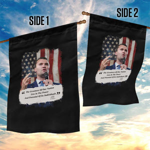 Patriotic Charlie Kirk Legacy Garden Flag The Greatness of America Power of the People TS02 Print Your Wear