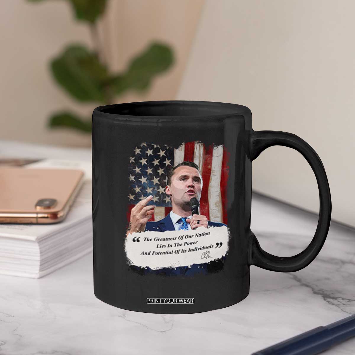 Patriotic Charlie Kirk Legacy Coffee Mug The Greatness of America Power of the People TS02 Print Your Wear