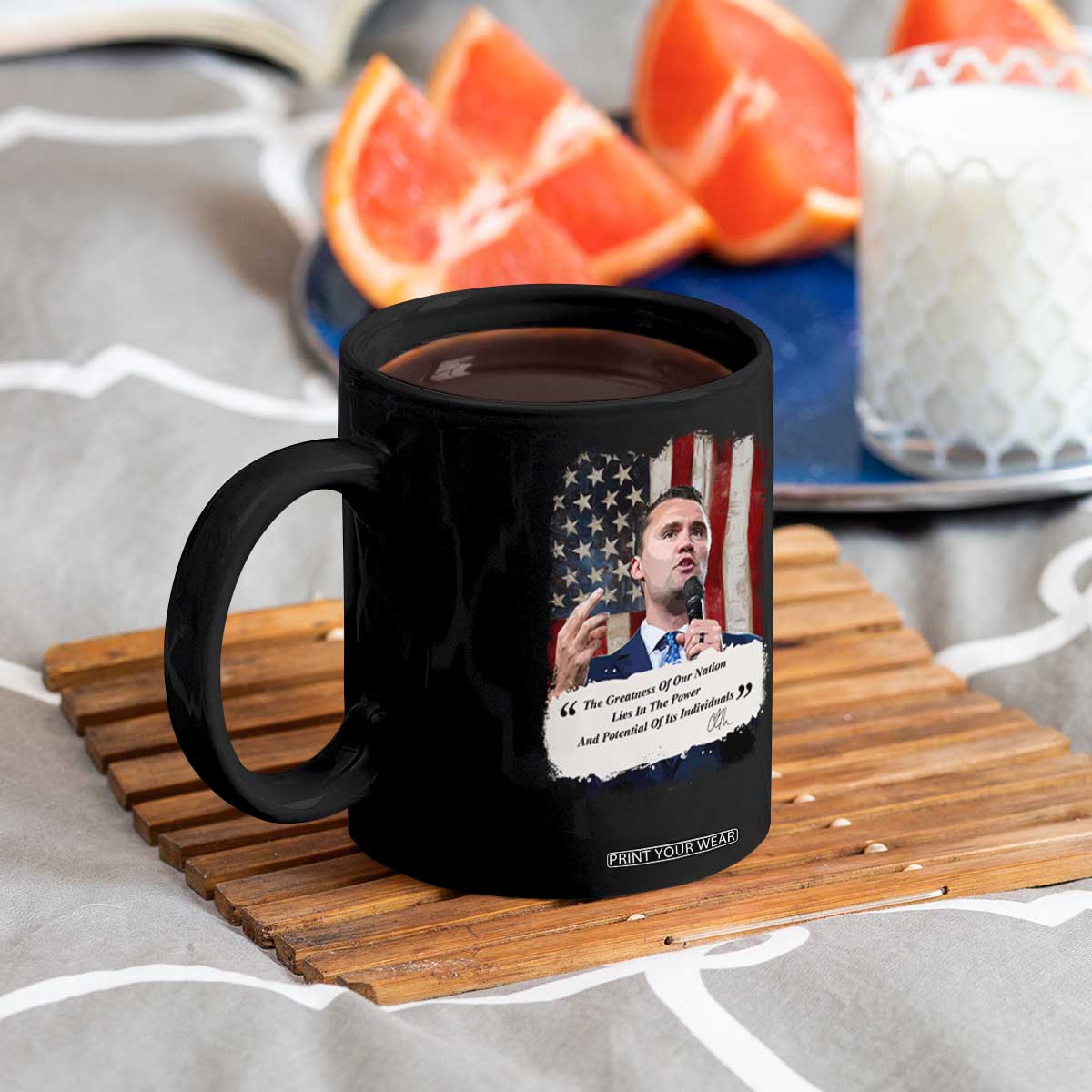 Patriotic Charlie Kirk Legacy Coffee Mug The Greatness of America Power of the People TS02 Print Your Wear