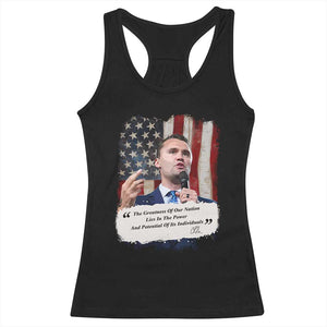 Patriotic Charlie Kirk Legacy Racerback Tank Top The Greatness of America Power of the People TS02 Black Print Your Wear