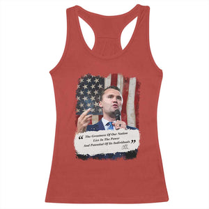 Patriotic Charlie Kirk Legacy Racerback Tank Top The Greatness of America Power of the People TS02 Red Print Your Wear
