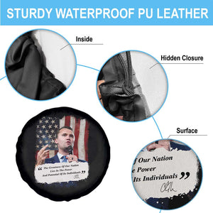 Patriotic Charlie Kirk Legacy Spare Tire Cover The Greatness of America Power of the People TS02 Print Your Wear