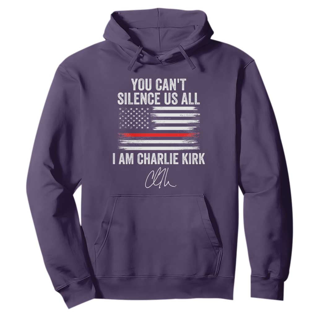 I Am Charlie Kirk Hoodie You Cant Silence Us All Patriotic American Flag TS02 Purple Print Your Wear