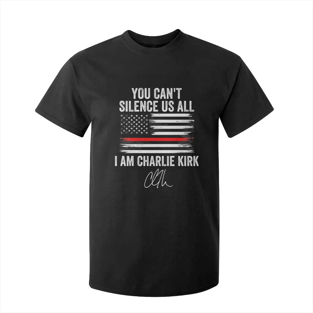 I Am Charlie Kirk T Shirt For Kid You Cant Silence Us All Patriotic American Flag TS02 Black Print Your Wear