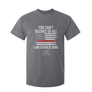 I Am Charlie Kirk T Shirt For Kid You Cant Silence Us All Patriotic American Flag TS02 Charcoal Print Your Wear