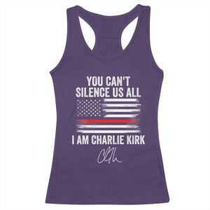I Am Charlie Kirk Racerback Tank Top You Cant Silence Us All Patriotic American Flag TS02 Purple Print Your Wear