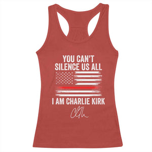 I Am Charlie Kirk Racerback Tank Top You Cant Silence Us All Patriotic American Flag TS02 Red Print Your Wear
