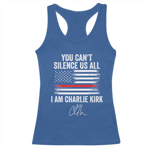 I Am Charlie Kirk Racerback Tank Top You Cant Silence Us All Patriotic American Flag TS02 Royal Blue Print Your Wear