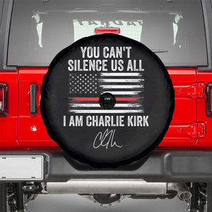 I Am Charlie Kirk Spare Tire Cover You Cant Silence Us All Patriotic American Flag TS02 Black Print Your Wear