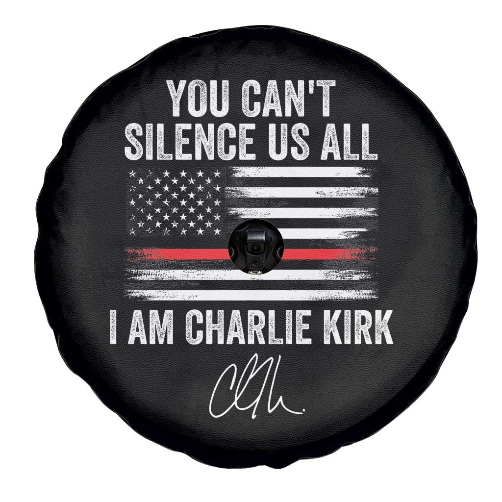 I Am Charlie Kirk Spare Tire Cover You Cant Silence Us All Patriotic American Flag TS02 Print Your Wear