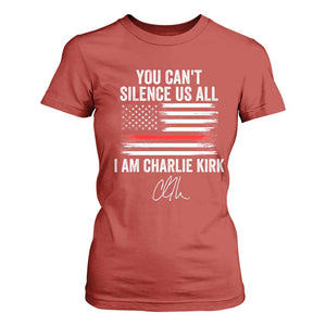 I Am Charlie Kirk T Shirt For Women You Cant Silence Us All Patriotic American Flag TS02 Red Print Your Wear