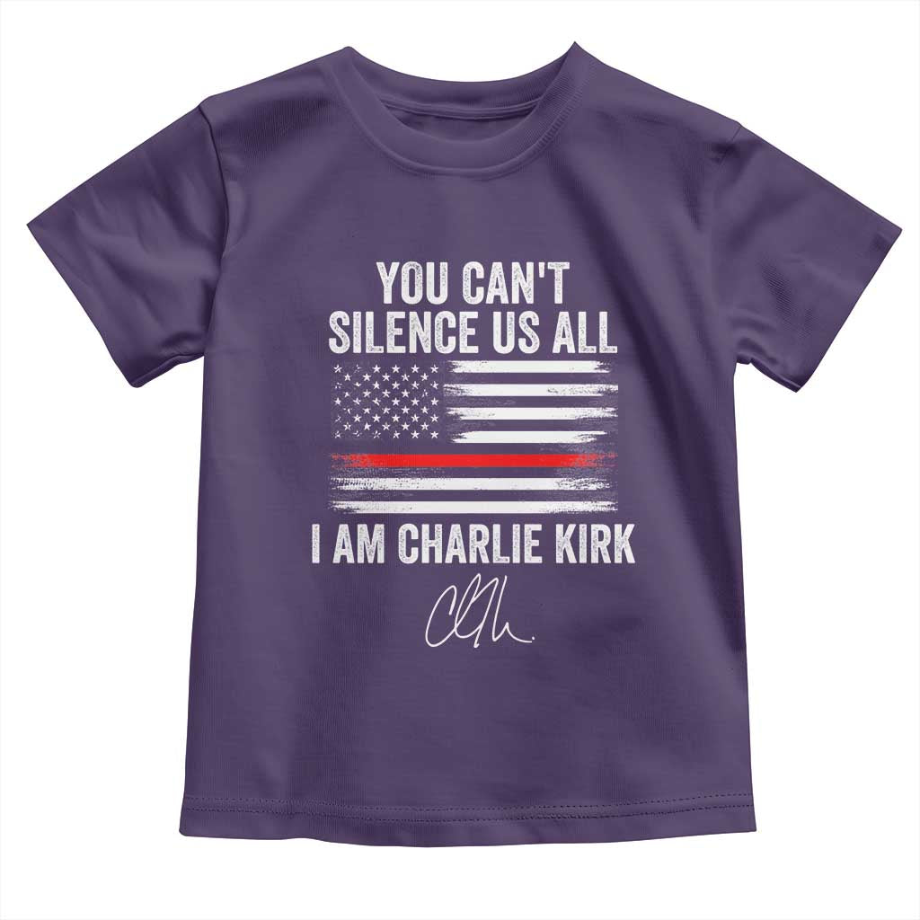 I Am Charlie Kirk Toddler T Shirt You Cant Silence Us All Patriotic American Flag TS02 Purple Print Your Wear