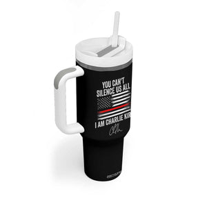 I Am Charlie Kirk Tumbler With Handle You Cant Silence Us All Patriotic American Flag TS02 Print Your Wear