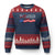Patriotic Christian Faith Ugly Christmas Sweater All Death Can Do Is Deliver Him to Jesus TS02 Navy Red Print Your Wear