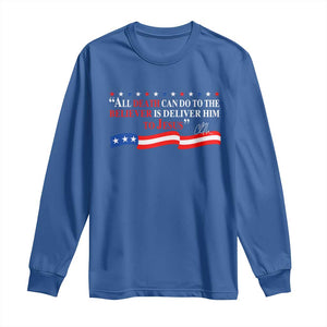Patriotic Christian Faith Long Sleeve Shirt All Death Can Do Is Deliver Him to Jesus TS02 Royal Blue Print Your Wear