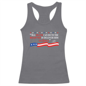 Patriotic Christian Faith Racerback Tank Top All Death Can Do Is Deliver Him to Jesus TS02 Charcoal Print Your Wear